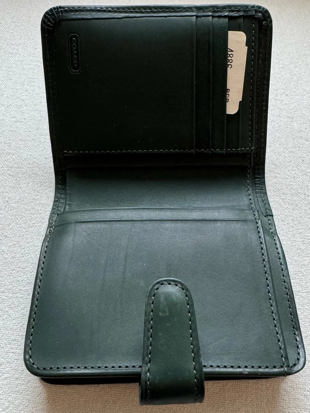 Coach Green Leather Snap Card Holder